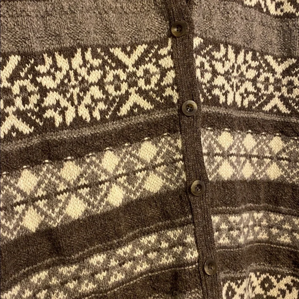 L.L. Bean Brown and Cream Knit Vest, wool in nice condition - Picture 2 of 7